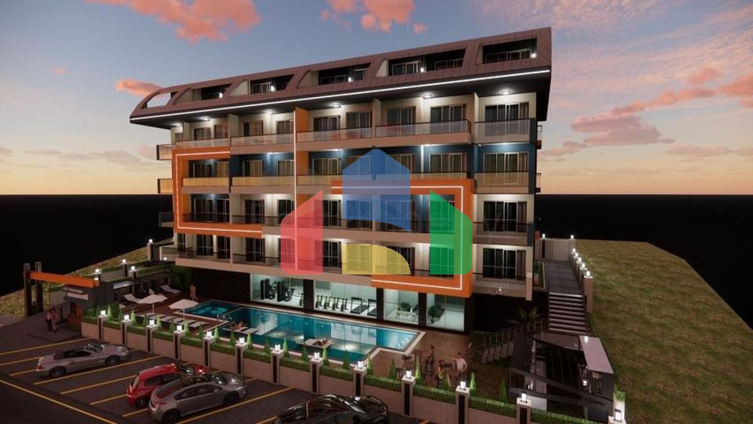 Квартира 1+1 в одном из новых комплексов района Махмутлар