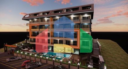 Квартира 1+1 в одном из новых комплексов района Махмутлар