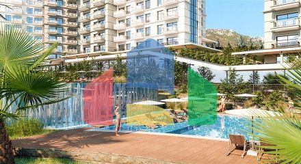 Квартира 1 + 1 в комплексі готельної концепції в районі Махмутлар