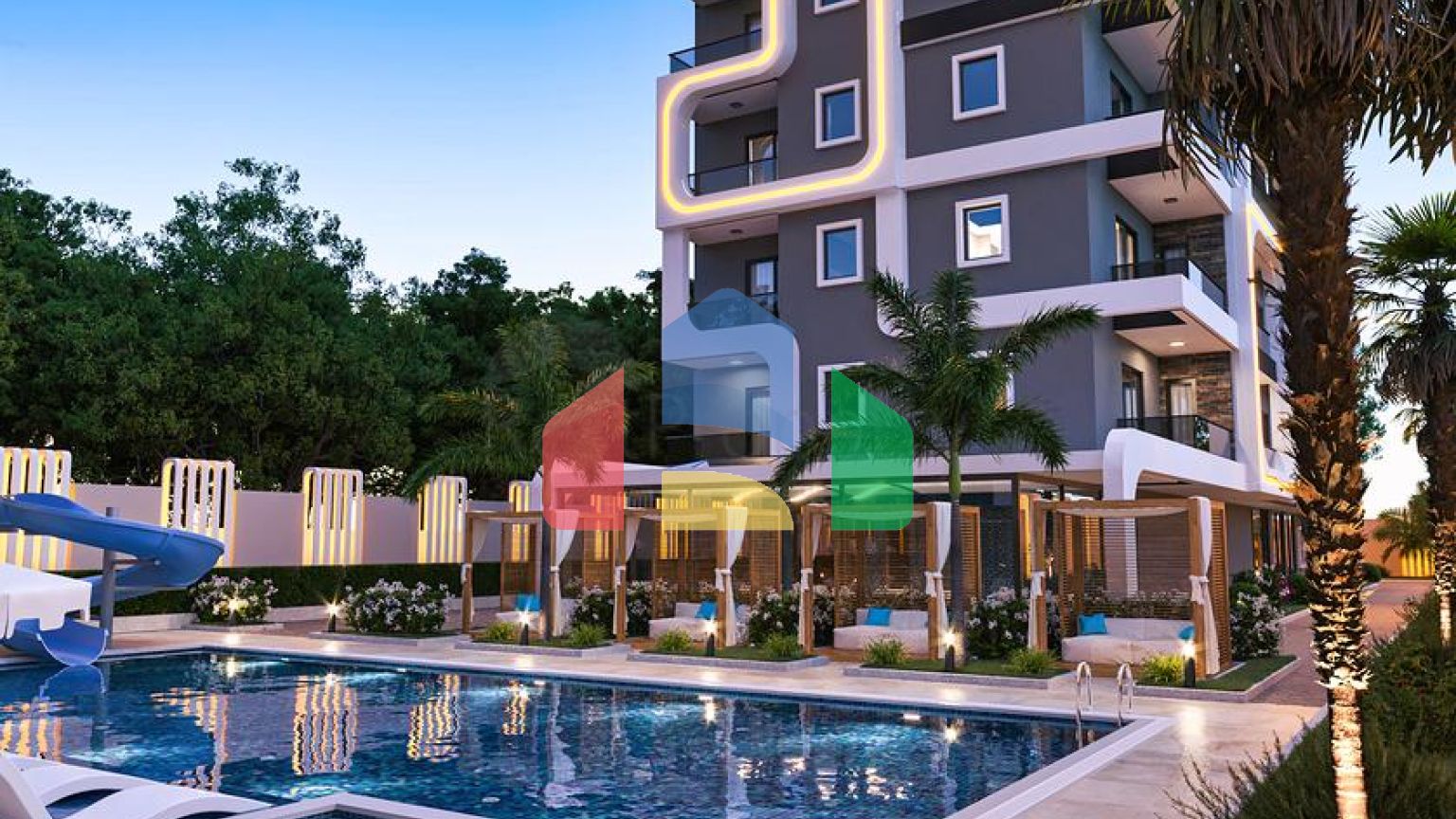 Квартира 1+1 в комплексе в комплексе прмиум класса в районе Махмутлар