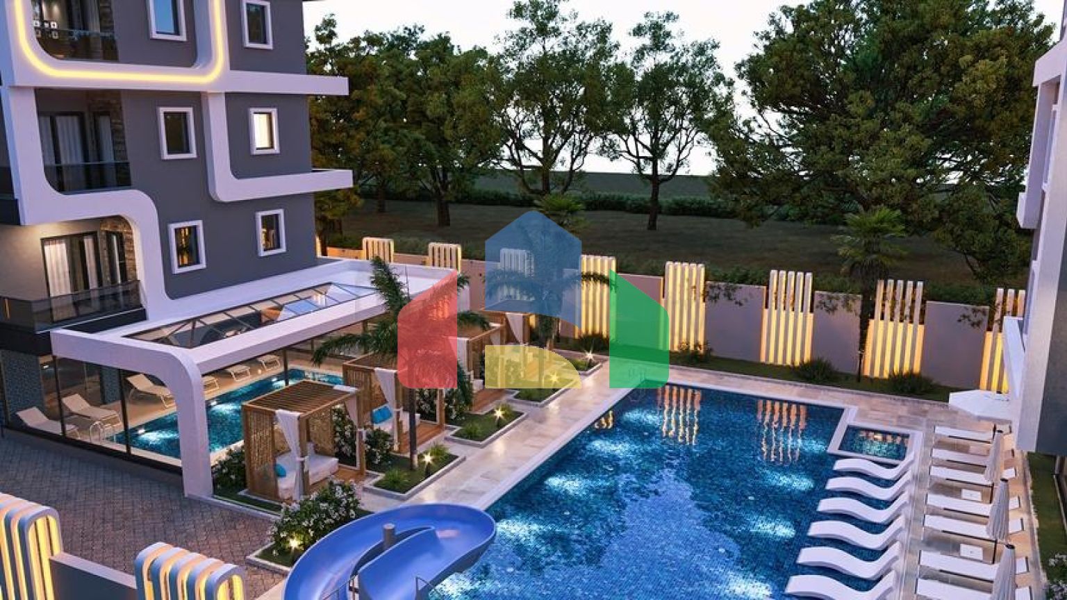 Квартира 1+1 в комплексе в комплексе прмиум класса в районе Махмутлар