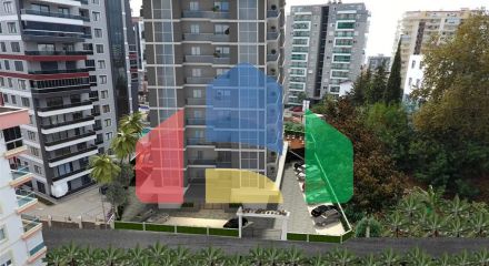 Просторная квартира планировкой 1+1 в строящемся доме в районе Махмутлар Просторная квартира планировкой 1+1 в строящемся доме в районе Махмутлар