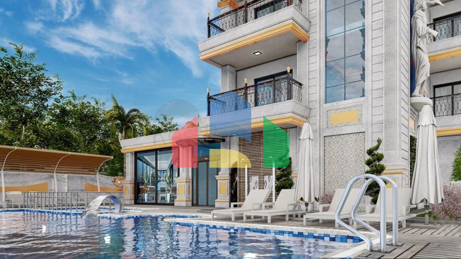 Квартира 1+1 в новом жилом комплексе района Махмутлар