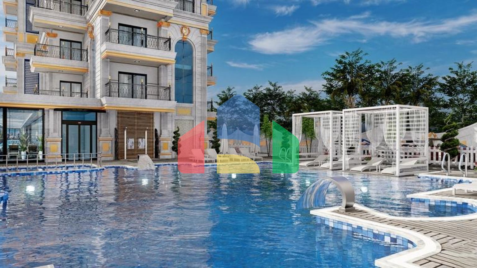 Квартира 1+1 в новом жилом комплексе района Махмутлар