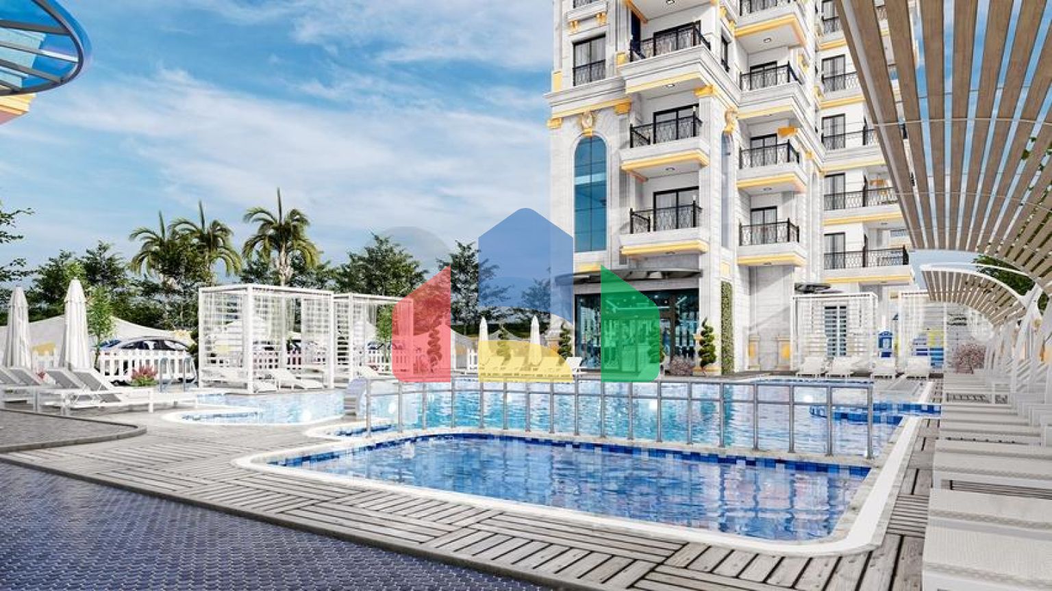 Квартира 1+1 в новом жилом комплексе района Махмутлар