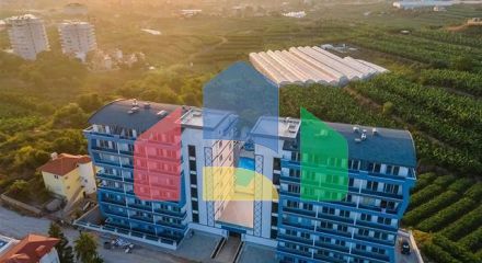 Меблированная квартира 1+1 с видом на море и на горы в районе Махмутлар