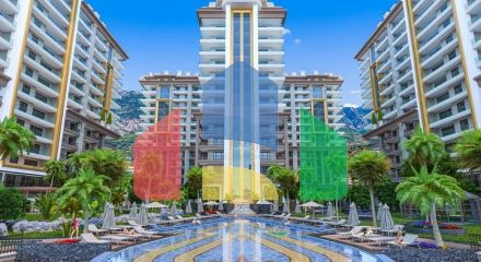 Grand apartments with hotel infrastructure in the Mahmutlar area