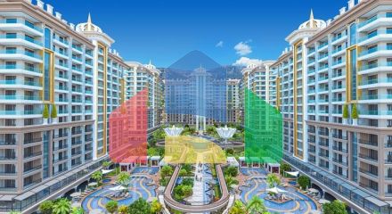 Grand apartments with hotel infrastructure in the Mahmutlar area