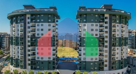 Квартира 1 + 1 в популярному житловому комплексі в районі Махмутлар
