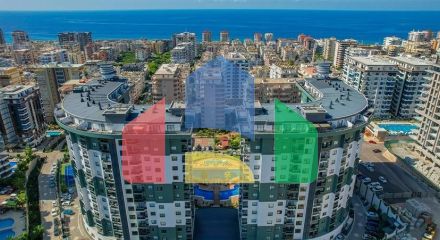 Квартира 1 + 1 в популярному житловому комплексі в районі Махмутлар