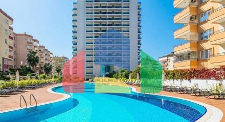 Двухкомнатная квартира в 200 метрах от моря в Махмутларе