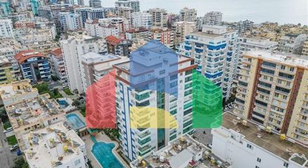 Просторий пентхаус 3 + 1 в Махмутларі
