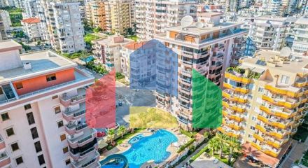 Простора квартира 2 + 1 в районі Махмутлар