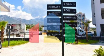 Квартира 1+1 с видом на горы и море в районе Махмутлар