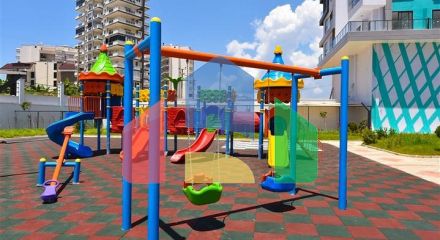 Квартира 1+1 с видом на горы и море в районе Махмутлар