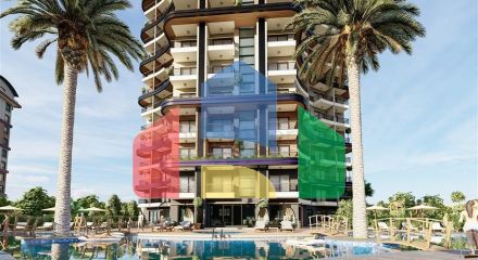1+1 apartment in a new complex in Mahmutlar