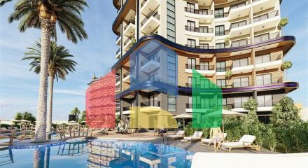 1+1 apartment in a new complex in Mahmutlar