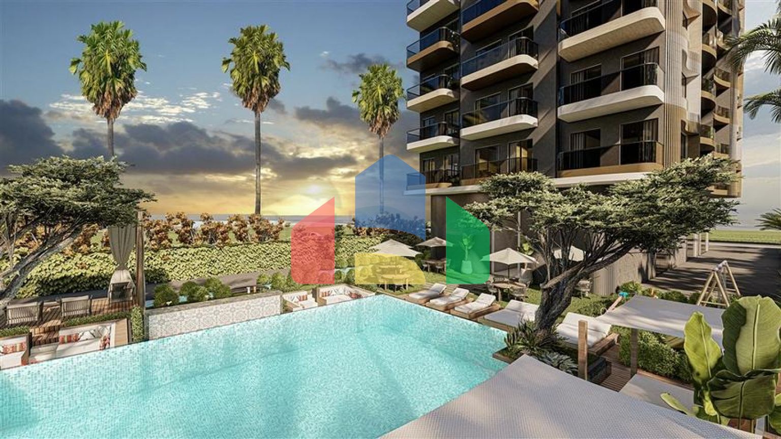 Квартира 1+1 в районе Махмутлар