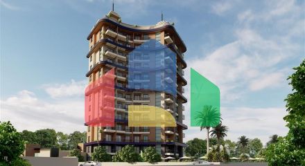 2+1 apartment under construction in Mahmutlar district