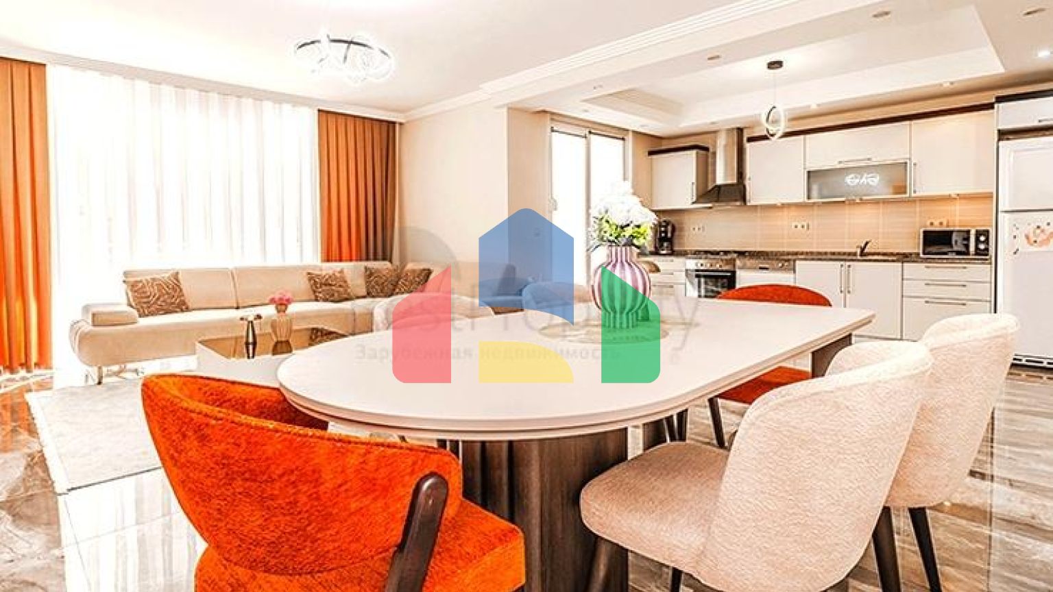 Затишна мебльована квартира 2+1 в розвиненому житловому комплексі