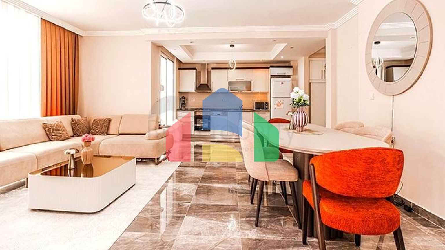 Затишна мебльована квартира 2+1 в розвиненому житловому комплексі