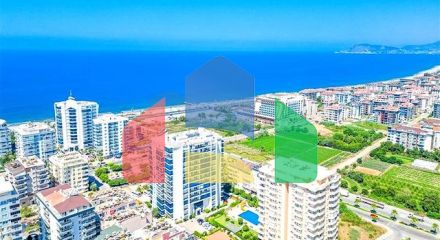 Світла квартира 1 + 1 на високому поверсі в районі Махмутлар