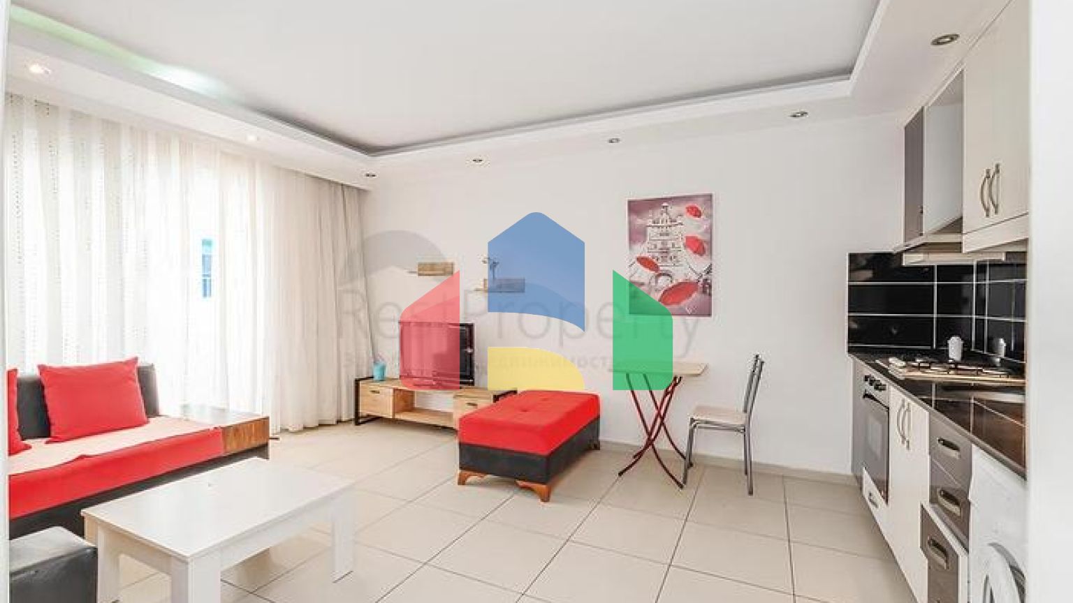 Уютная меблированная квартира 1+1 в жилом комплексе с бассейном