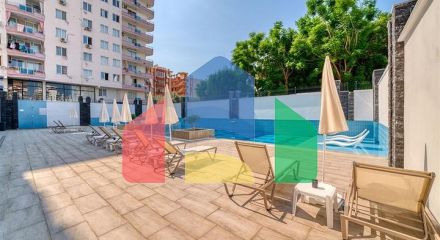 Современная квартира 1+1 в новом комплексе в Махмутларе всего 350 м от моря