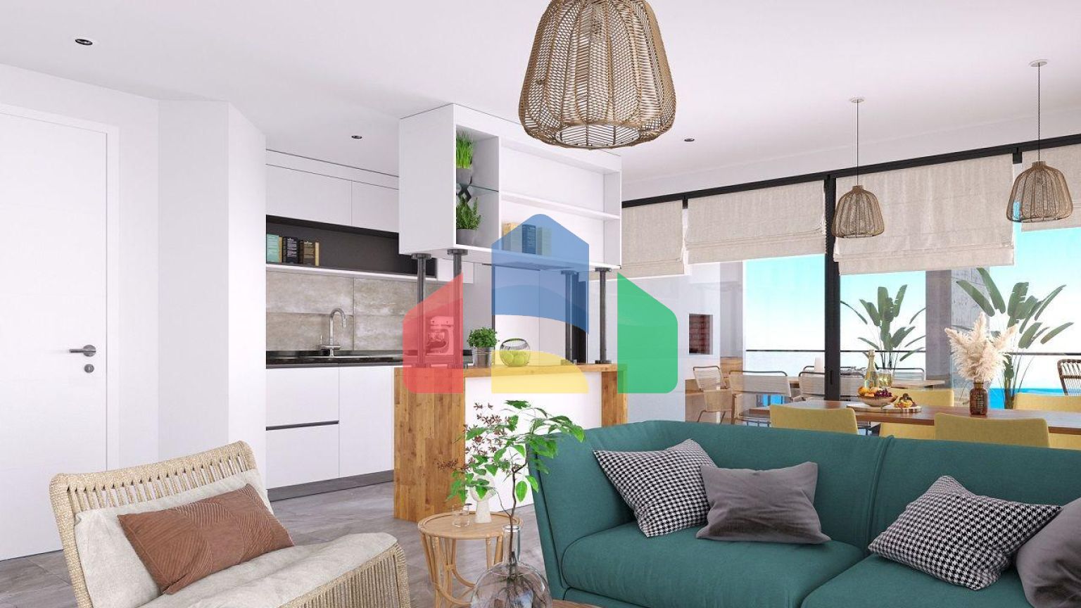 Двухкомнатная квартира 45 м2 в новом комплексе  в 150 метрах от пляжа