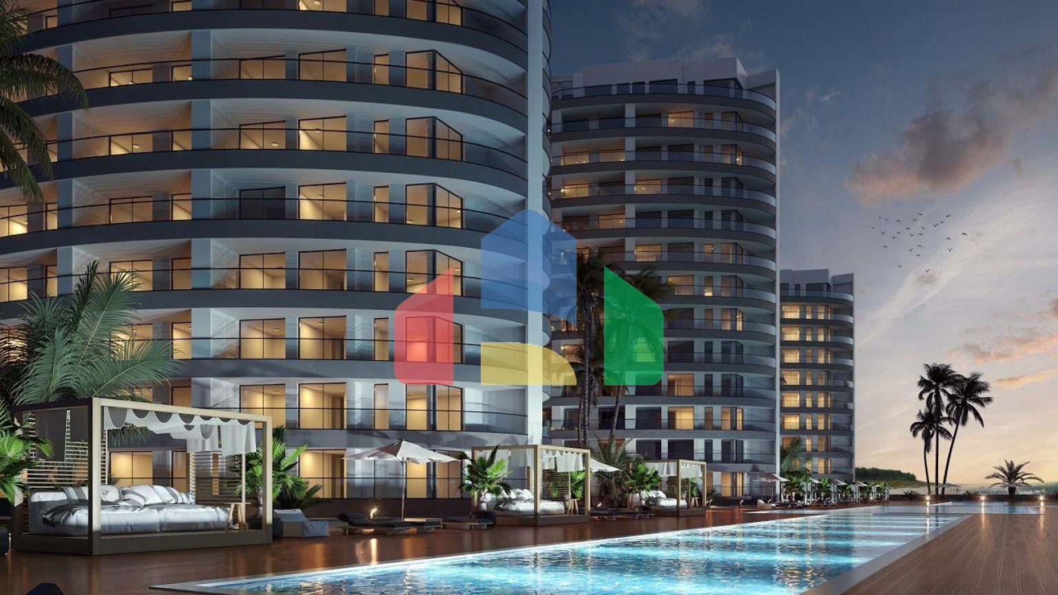 Трехкомнатная квартира 77 м2 в новом комплексе в Гюзельюрте