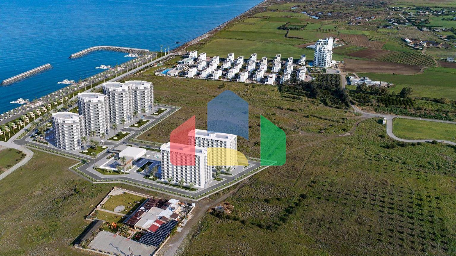 Трехкомнатная квартира 77 м2 в новом комплексе в Гюзельюрте