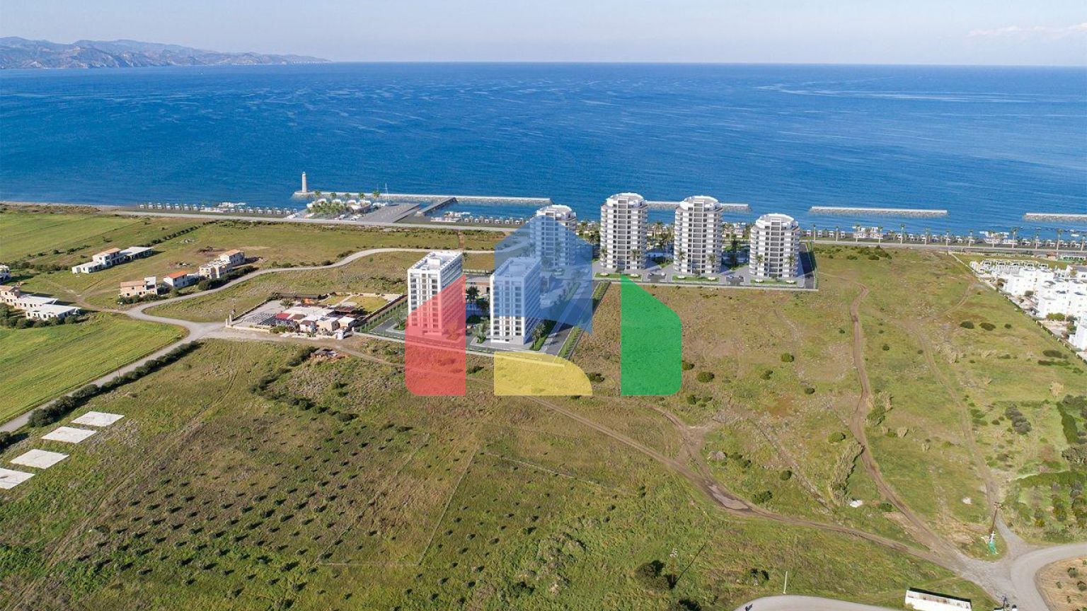 Трехкомнатная квартира 77 м2 в новом комплексе в Гюзельюрте