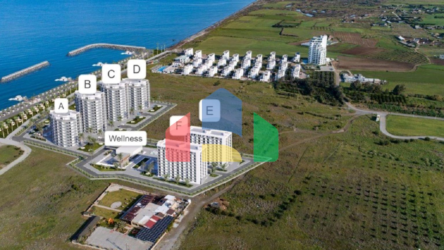 Трехкомнатная квартира 77 м2 в новом комплексе в Гюзельюрте