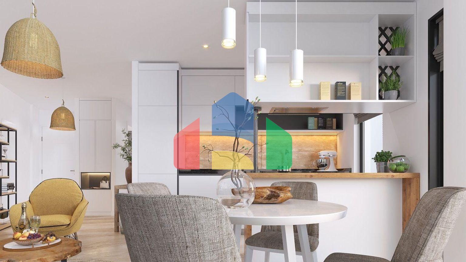 Трехкомнатная квартира 77 м2 в новом комплексе в Гюзельюрте