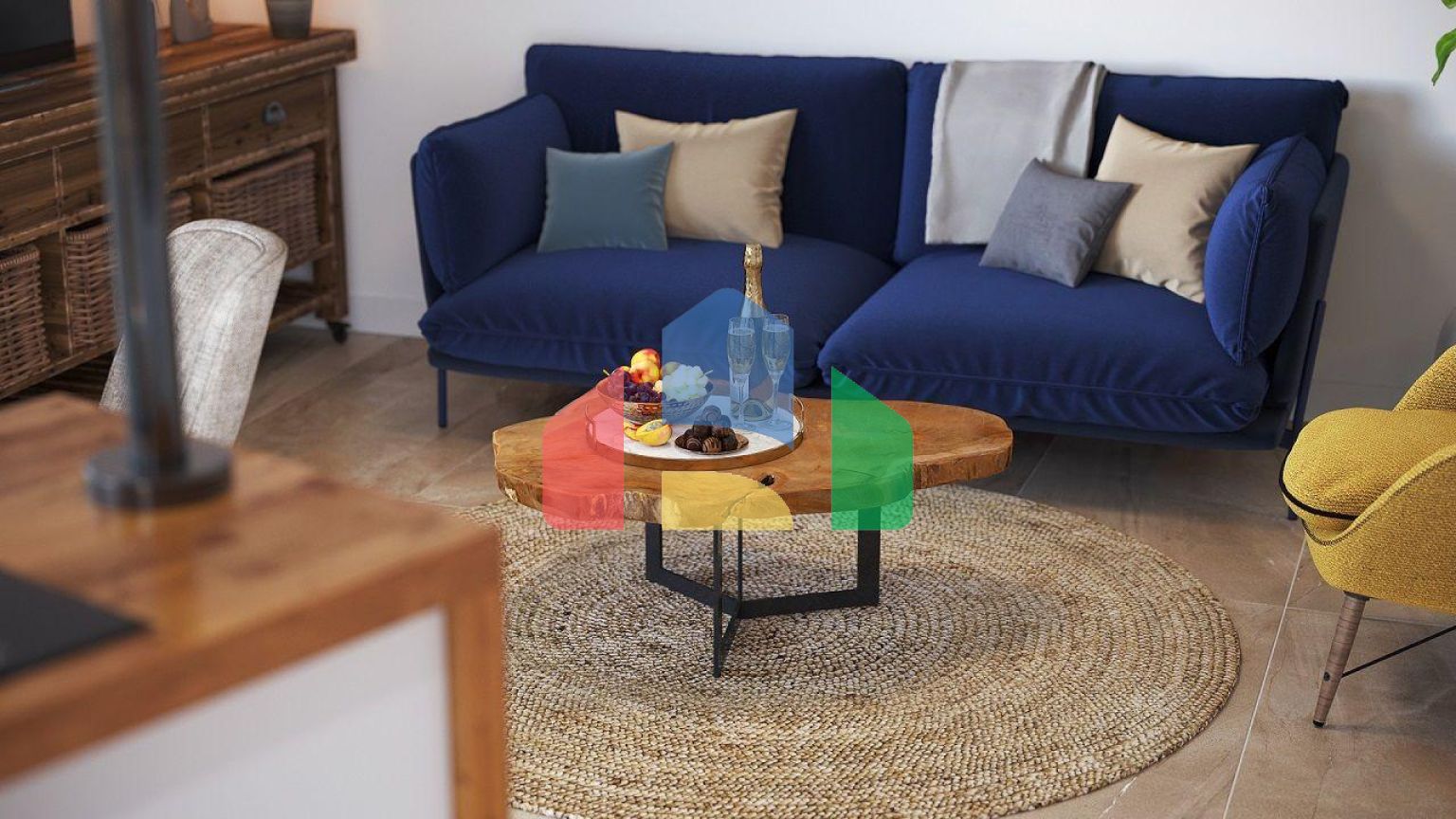 Трехкомнатная квартира 77 м2 в новом комплексе в Гюзельюрте