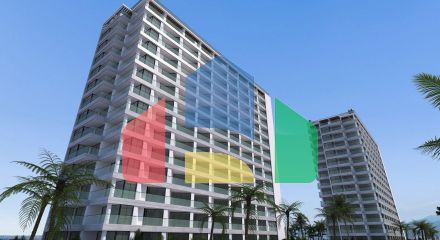 Двухкомнатная квартира 59  м2 в новом комплексе в Гюзельюрте