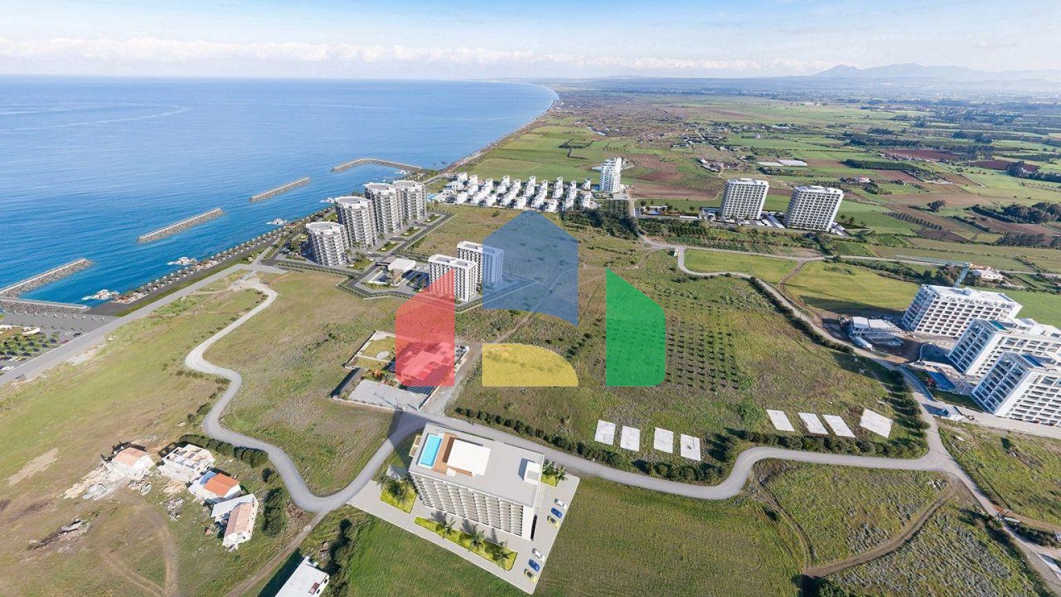 Двухкомнатная квартира 59  м2 в новом комплексе в Гюзельюрте