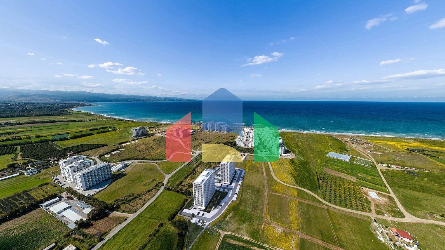 Двухкомнатная квартира 59  м2 в новом комплексе в Гюзельюрте