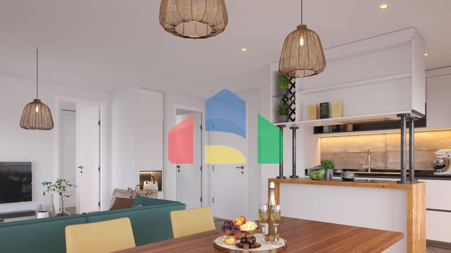 Двухкомнатная квартира 59  м2 в новом комплексе в Гюзельюрте