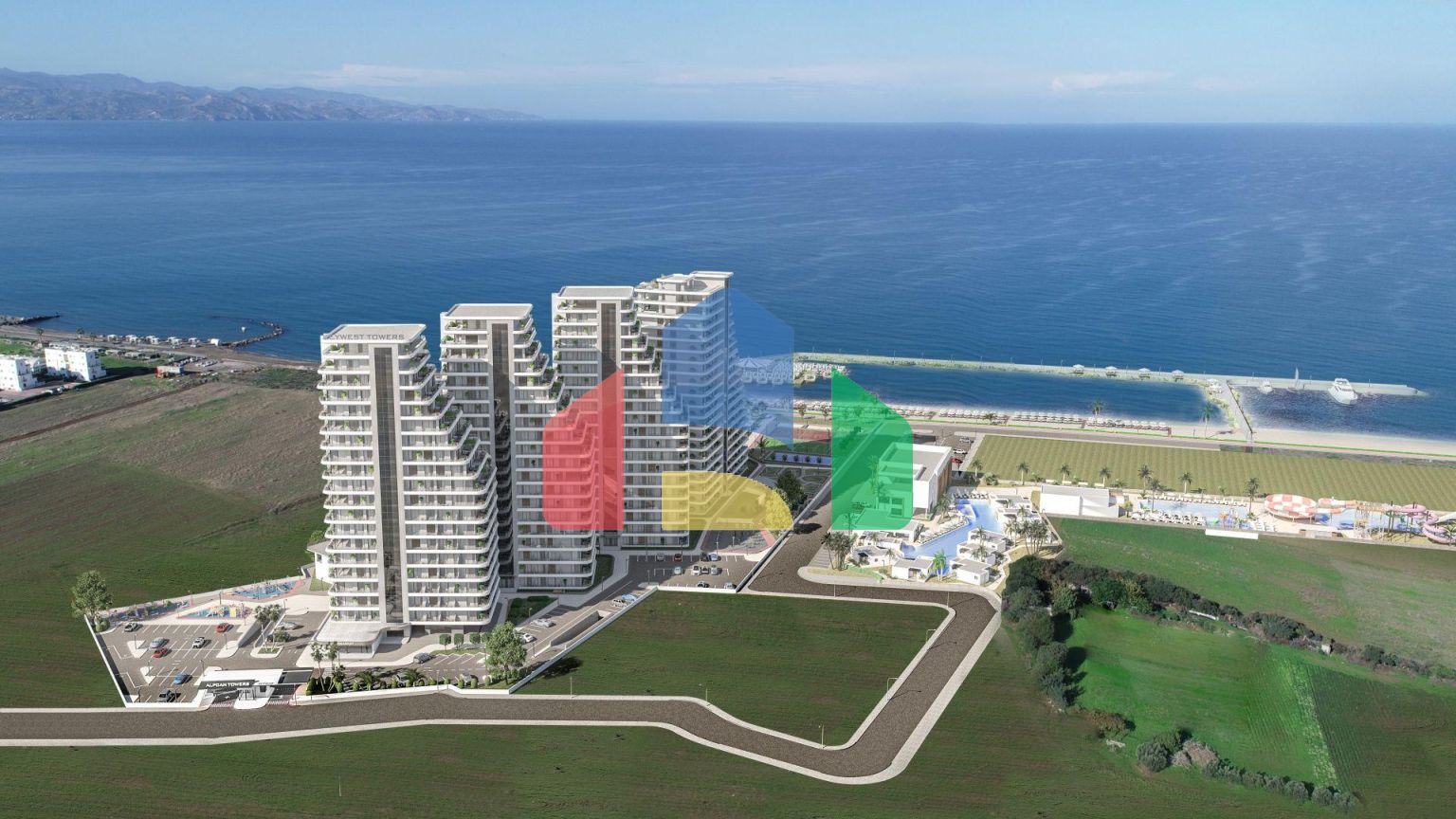 Квартира 2+1 (80 м2) с террасой 18 м2 в новом комплексе в Гюзельюрте