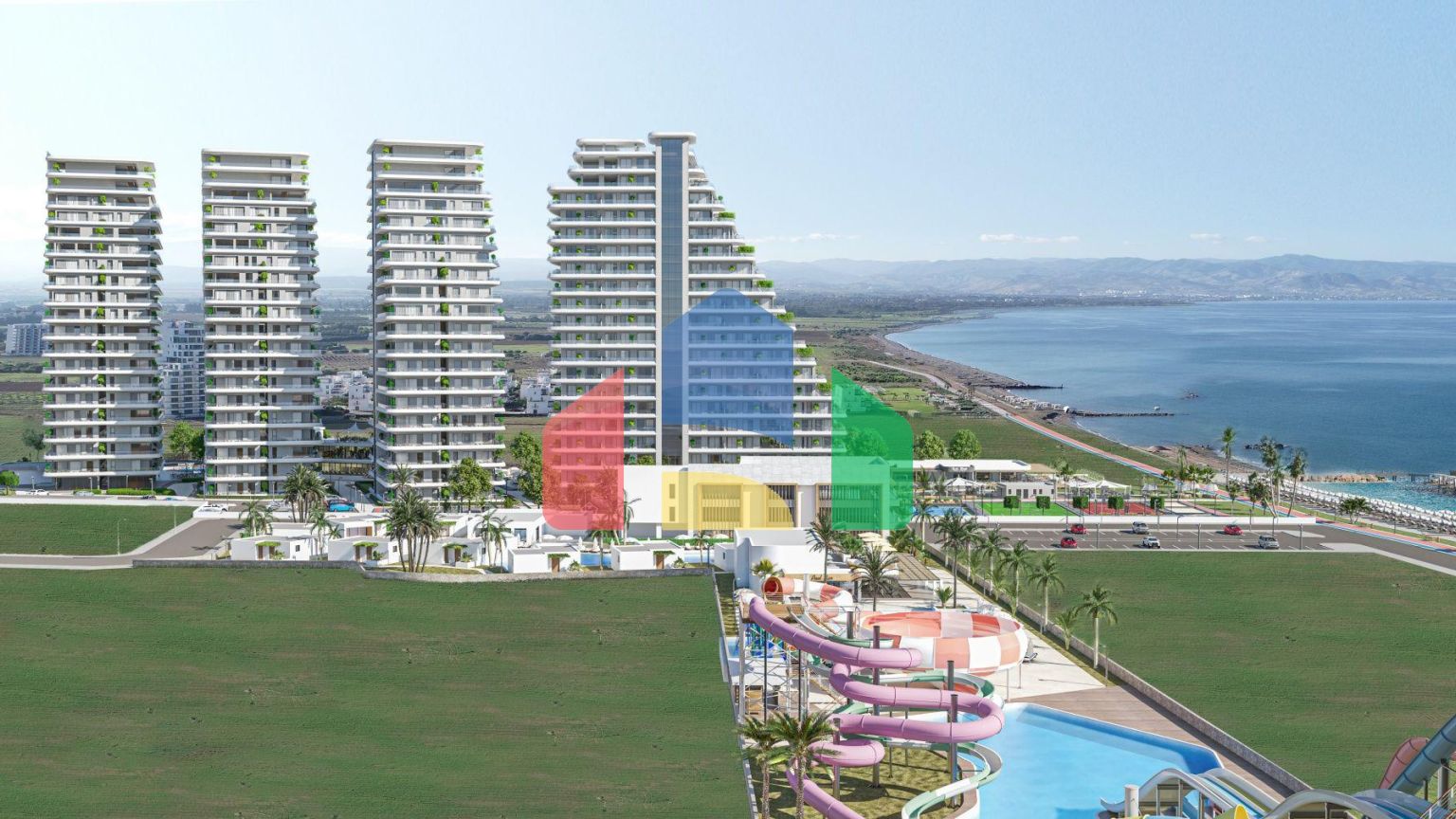 Квартира 2+1 (80 м2) с террасой 18 м2 в новом комплексе в Гюзельюрте