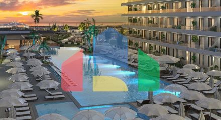 Квартира 2+1 (80 м2) с террасой 18 м2 в новом комплексе в Гюзельюрте