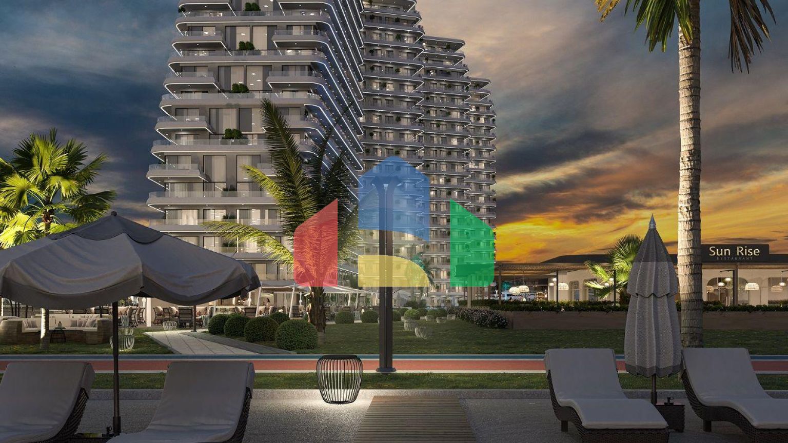 Четырехкомнатный Loft 148 м2 с террасой 81 м2 в новом комплексе в Гюзельюрт