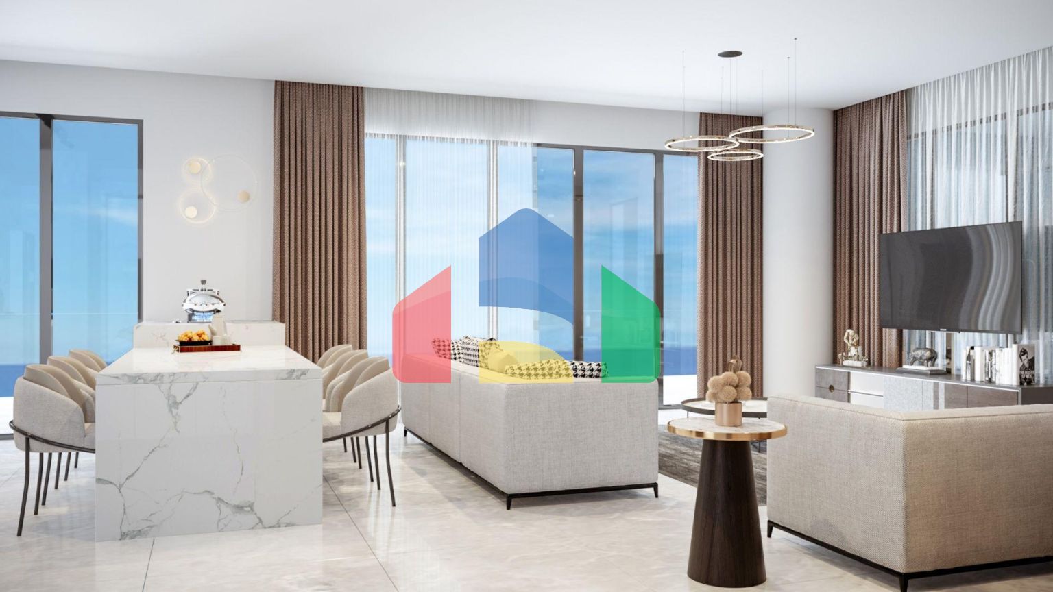 Квартира 4+1 Duplex 170 м2 с террасой 81 м2 в Гюзельюрте