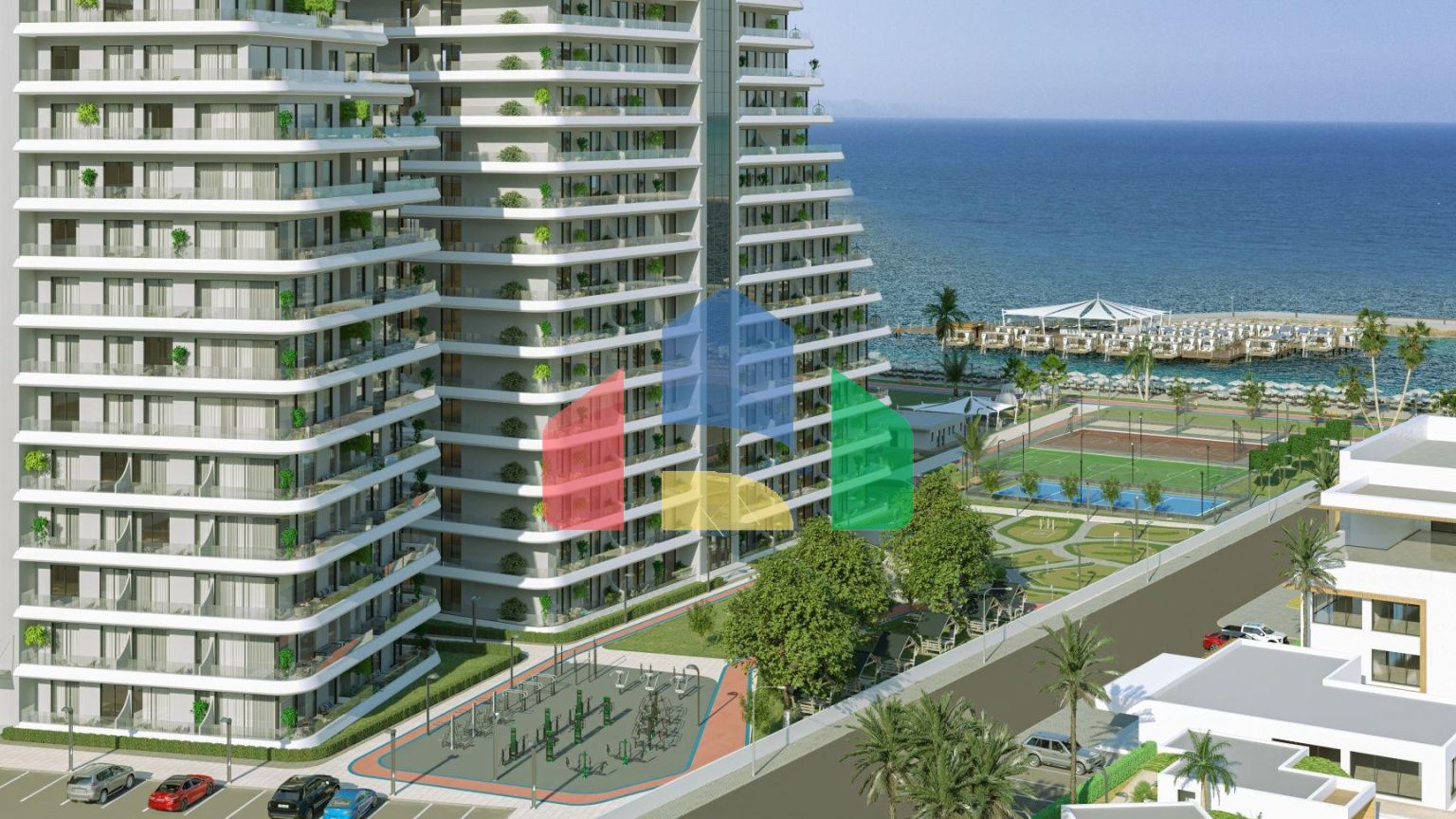 Квартира 4+1 Duplex 170 м2 с террасой 81 м2 в Гюзельюрте