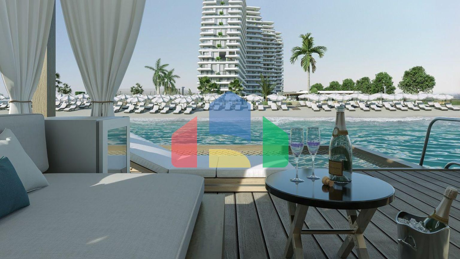 Квартира 4+1 Duplex 170 м2 с террасой 81 м2 в Гюзельюрте