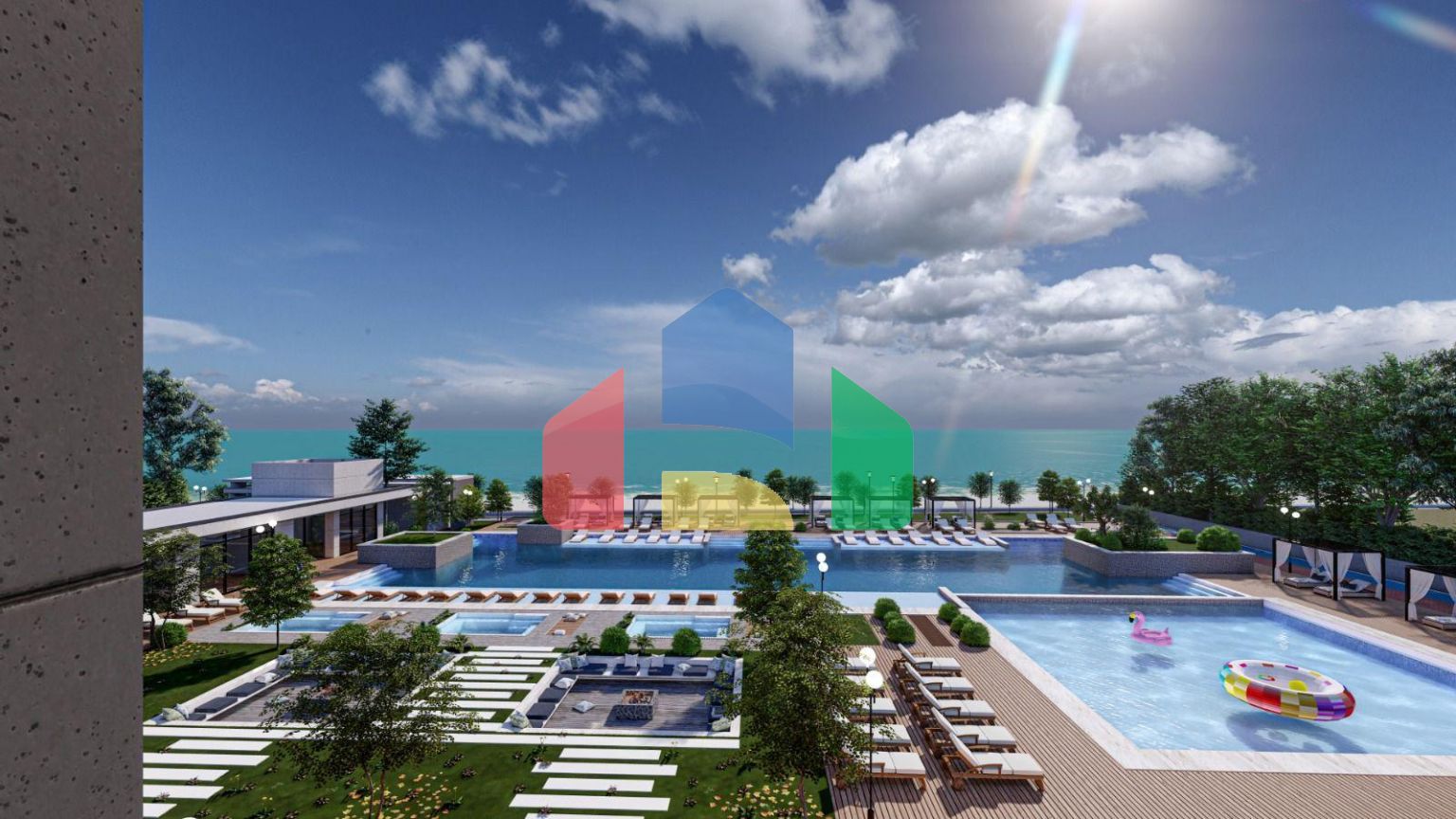 Студия 50 м2 с балконом в масштабном курортном комплексе в Газиверене