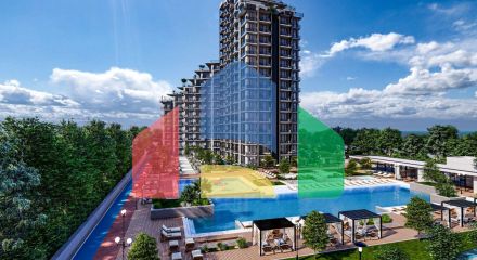 Двухкомнатная квартира 70 м2 с балконом в курортном комплексе рядом с морем