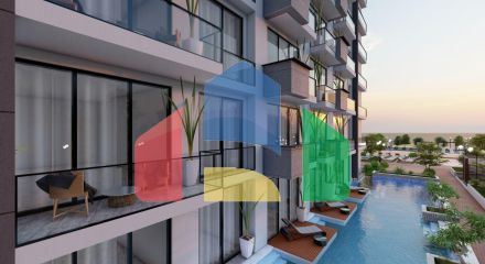 Двухкомнатная квартира 70 м2 с балконом в курортном комплексе рядом с морем