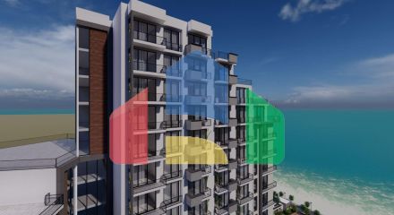 Квартира 2+1 (132м2) с балконом 7м2 и террасой 38м2 в комплексе рядом с морем